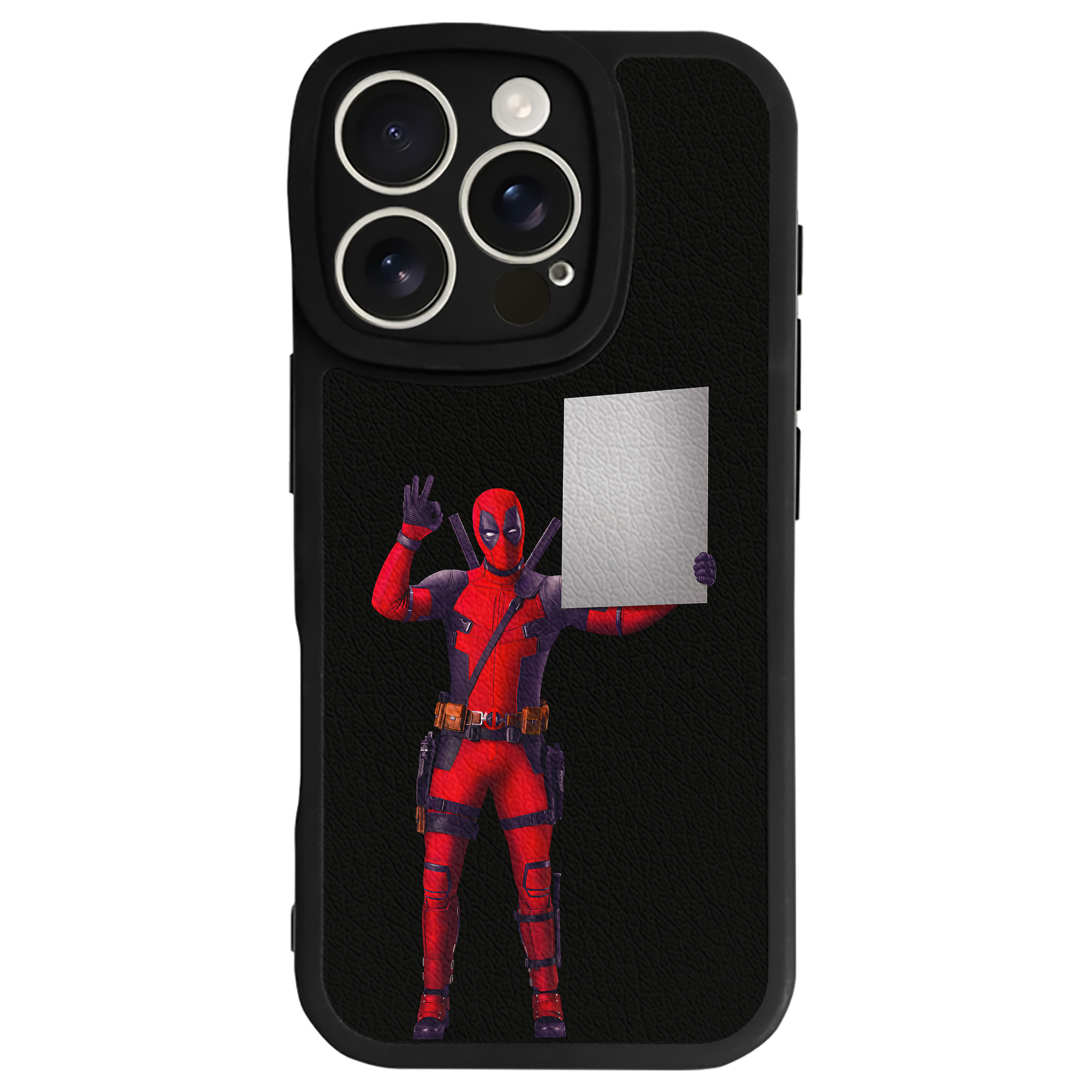 （画像用） Deadpool デッドプール 【iPhone 16シリーズ対応】シリコンスマホケース（レザー調） 材質：シリコン